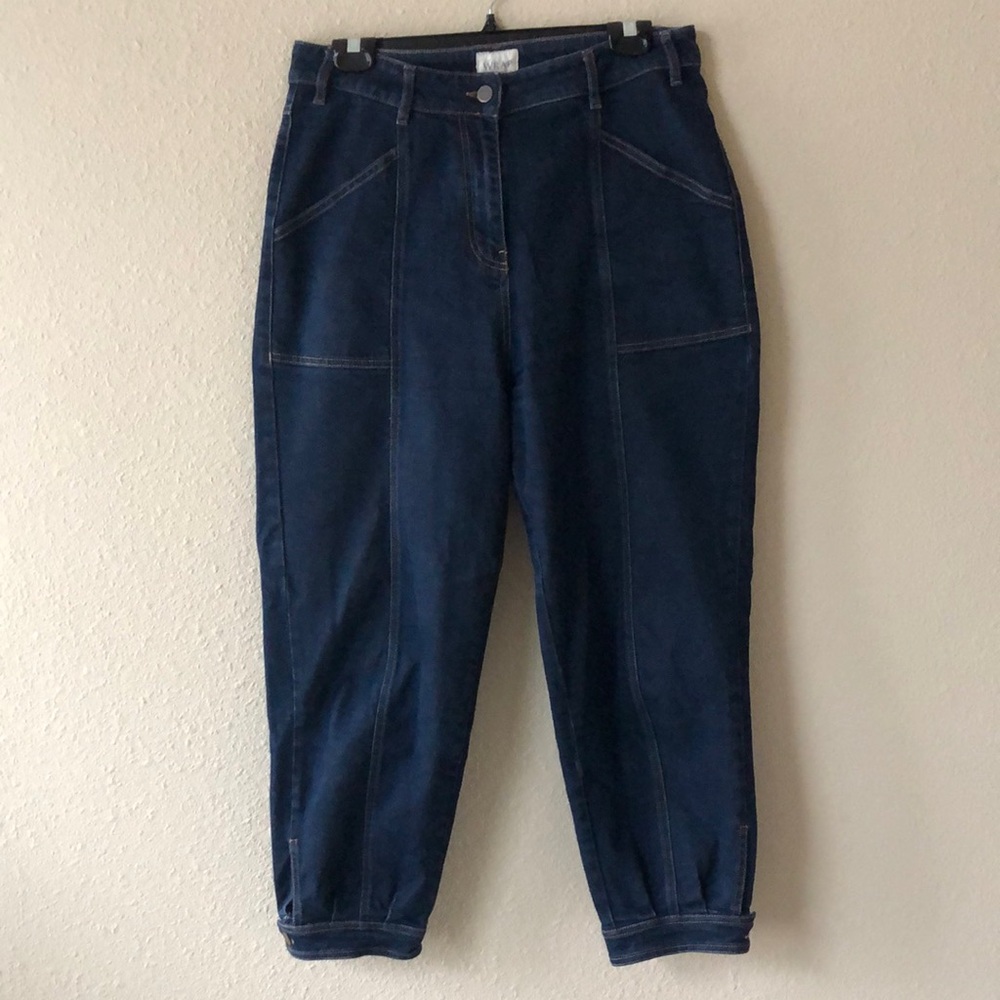 Wrap London Ankle Cropped Jeans Datk Wash Relaxed Fit Size 8